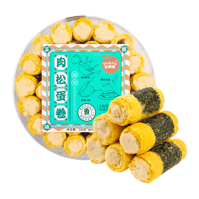 富崎乐（Fukilo） 肉松蛋卷 海苔味 230g*3 绿色（单位：组）