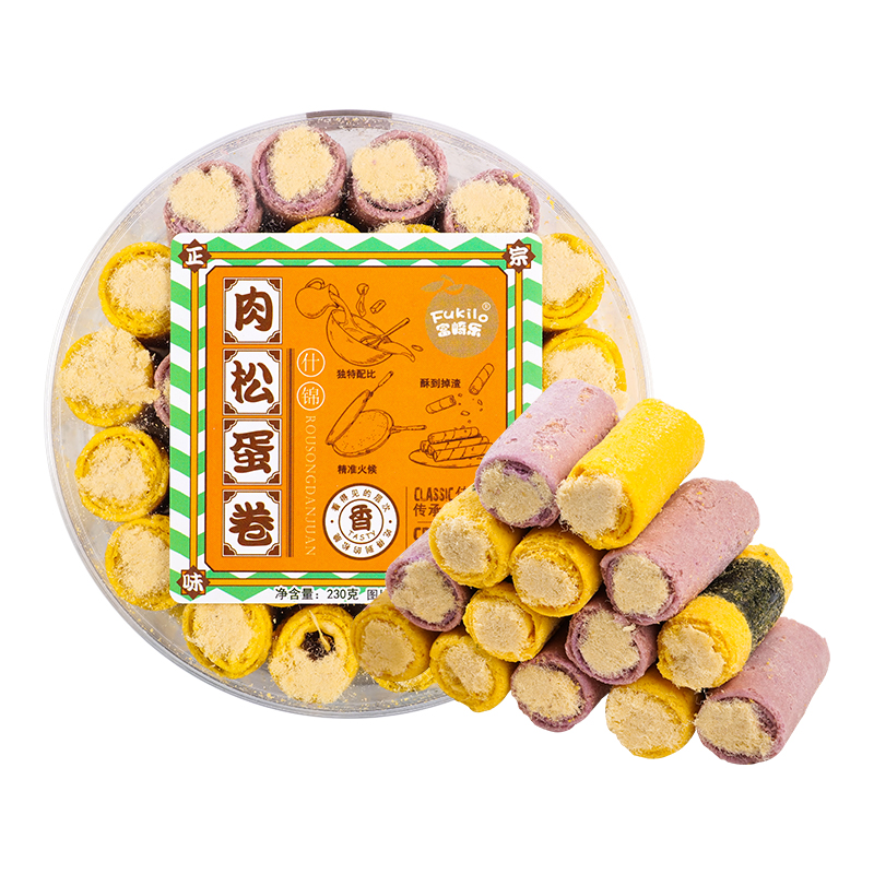 富崎乐（Fukilo） 肉松蛋卷 什锦味 230g*3 黄色（单位：组）
