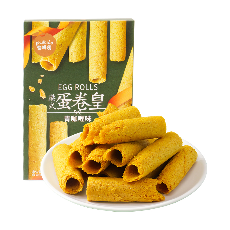 富崎乐（Fukilo） 港式蛋卷皇 青咖喱味 138g*2 绿色（单位：组）