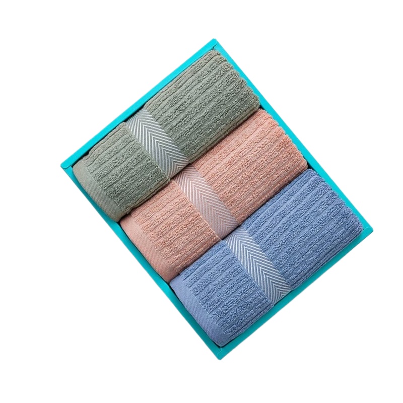 洁丽雅（Grace） 翠微毛巾三条礼盒装  W2574 70*32cm*3条 混色（单位：盒）