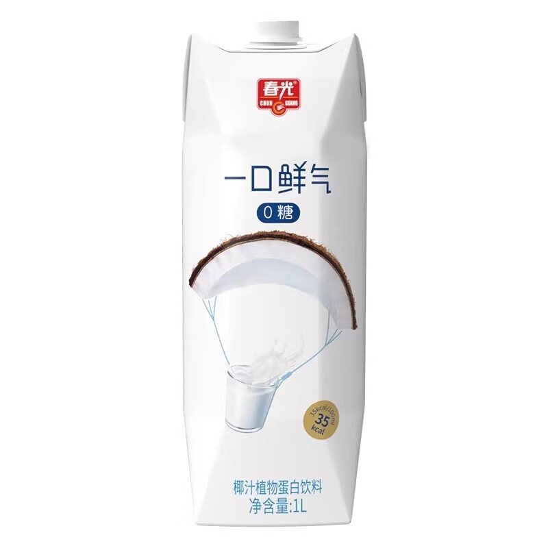 春光 椰子汁 一口鲜气 1L*2瓶 白色（单位：组）