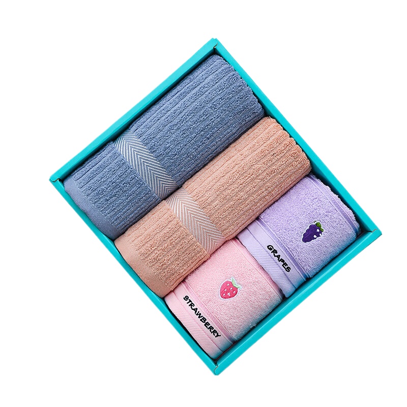 洁丽雅（Grace） 翠微毛巾亲子装礼盒  W2574+E3113 四件礼盒装 混色（单位：盒）
