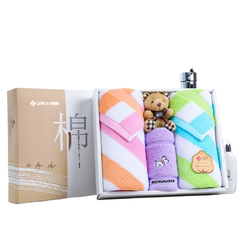 洁丽雅（Grace） 米兰春天毛巾亲子装礼盒  7190+E3112 四件礼盒装 混色（单位：盒）