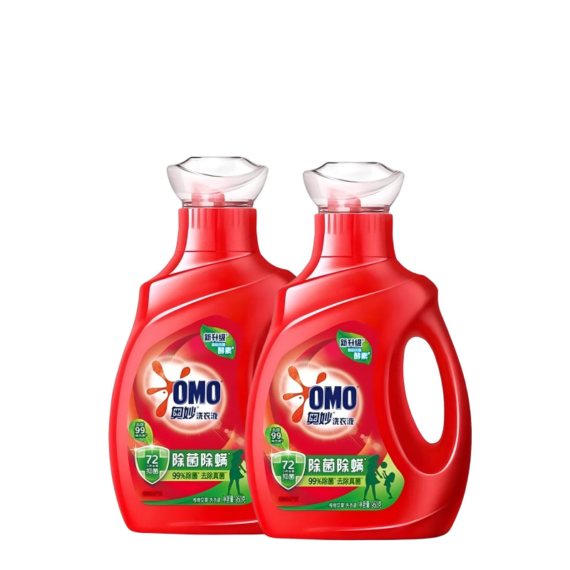 奥妙（OMO） 洗衣液除菌除螨 组合装 950g*2 红色（单位：组）