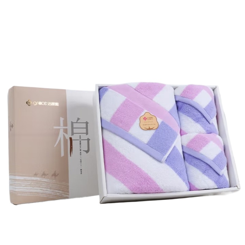 洁丽雅（Grace） 米兰春天毛巾浴巾组合  W0175+7190 三件套 混色（单位：盒）