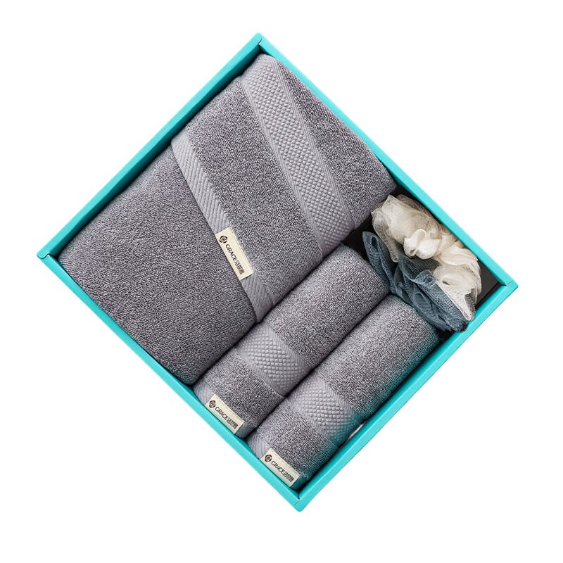洁丽雅（Grace） 西雅图毛巾洗浴套装  W0092+W0093 毛巾*2+浴巾*1+浴球*1 混色（单位：盒）
