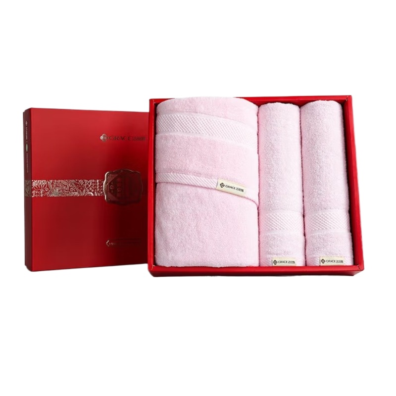 洁丽雅（Grace） 上古情毛巾洗浴套装  W0092+W0093 三件套 混色（单位：盒）