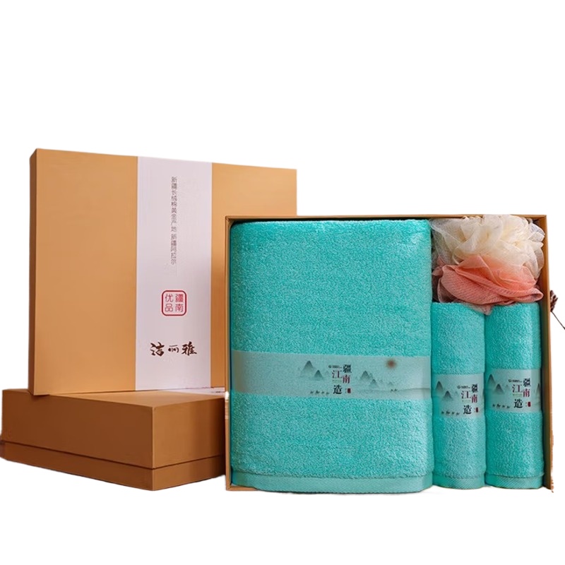 洁丽雅（Grace） 兰亭序毛巾洗浴套装  W1783+W1784 毛巾*2+浴巾*1+浴花*1 混色（单位：盒）