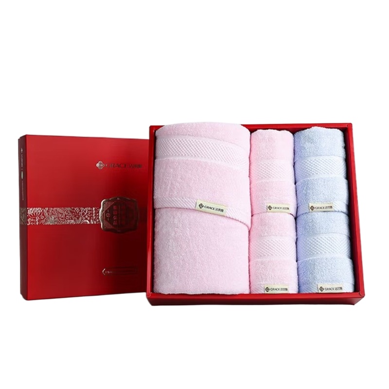 洁丽雅（Grace）  上古情毛巾浴巾组合 W0092+W0093 五件套 混色（单位：盒）