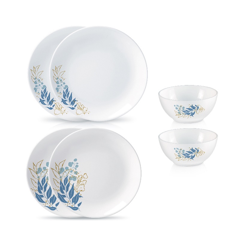 乐美雅 青花巴洛克系列餐具6件套 X1348 饭碗12cm*2+深盘20cm*2+平盘19cm*2 白色（单位：套）