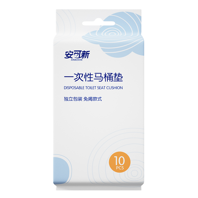 安可新 一次性马桶垫免揭胶加长独立装 AKX-3445-4 10片*4 白色（单位：组）