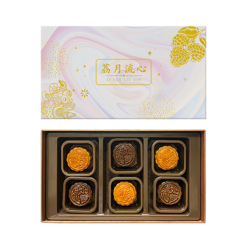 麦轩 广东老字号深圳非遗 荔月流心月饼 270g（6个装） 白色（单位：盒）