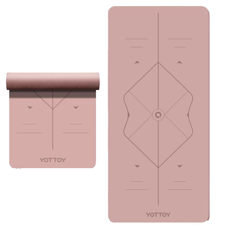 YOTTOY O系列体位线橡胶瑜伽垫68cm yjd233001a01 5mm  轻烟粉（单位：条）