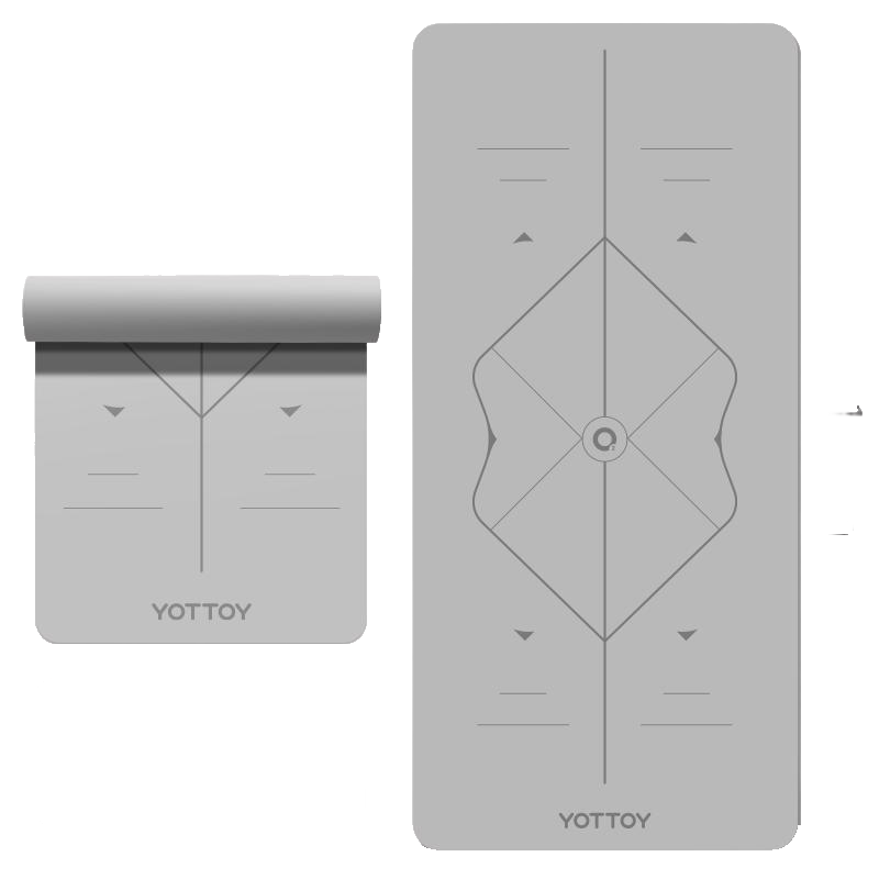 YOTTOY O系列体位线橡胶瑜伽垫68cm yjd233001a03 5mm 烟雾灰（单位：条）