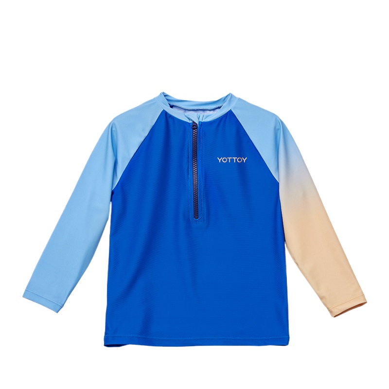 YOTTOY 男童分体泳衣7A抑菌防晒款上衣-碧海金滩-(110) yyyy2504x2A00012110z019 110mm 蓝色（单位：件）