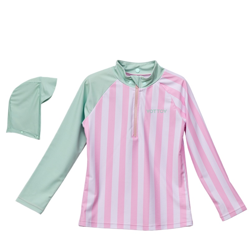 YOTTOY 女童防晒泳衣7A抑菌上衣+帽子-盛夏花园-(100) yyyy2504x1A00010100z018 100mm 粉色（单位：件）