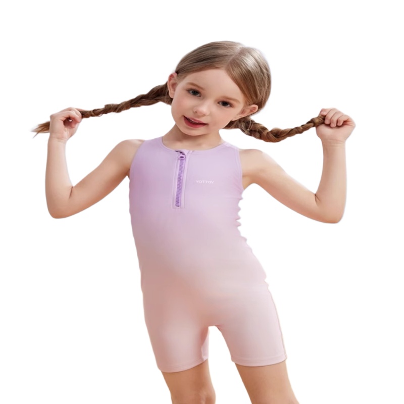 YOTTOY 2025新款儿童连体泳衣女童女孩专业训练装备防晒 yyyy2504x1A00018150z017 18码【身高150-160cm 体重80-100斤】 粉色（单位：件）