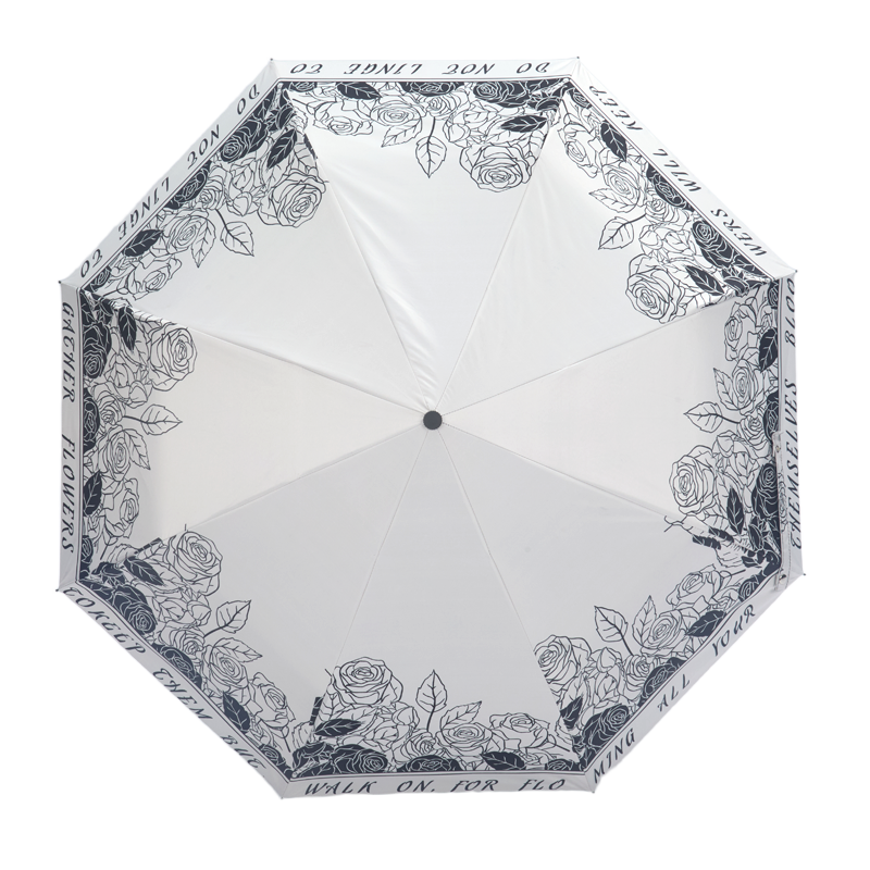 尼诺里拉（ninoriva） 繁花黑胶晴雨伞NR0704 NR0704 三折伞 黑色（单位：把）