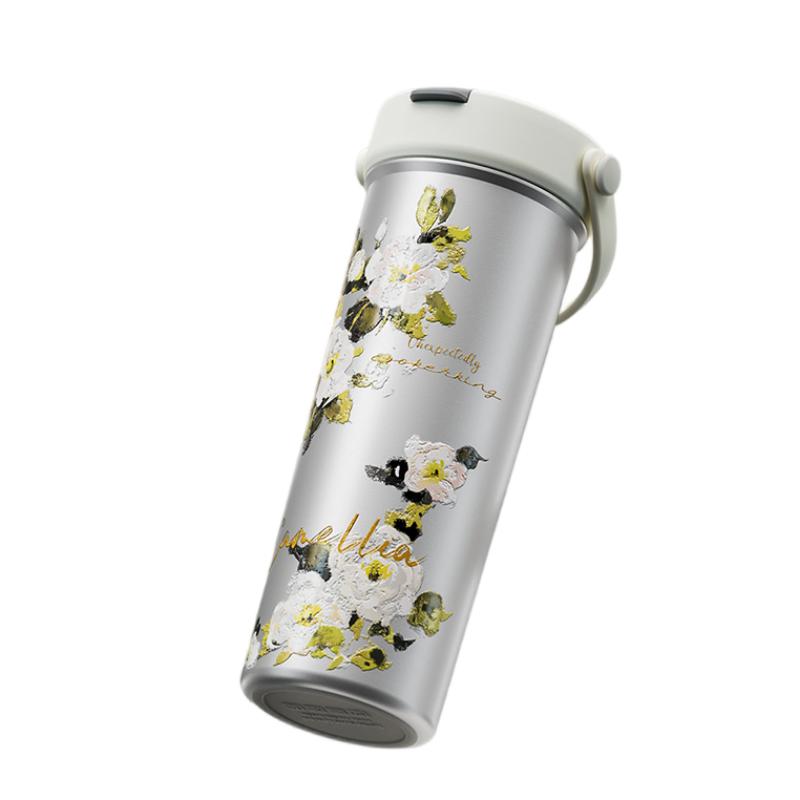 炊大皇 花绘保温杯 FG55A1 550ml  不锈钢色（单位：个）