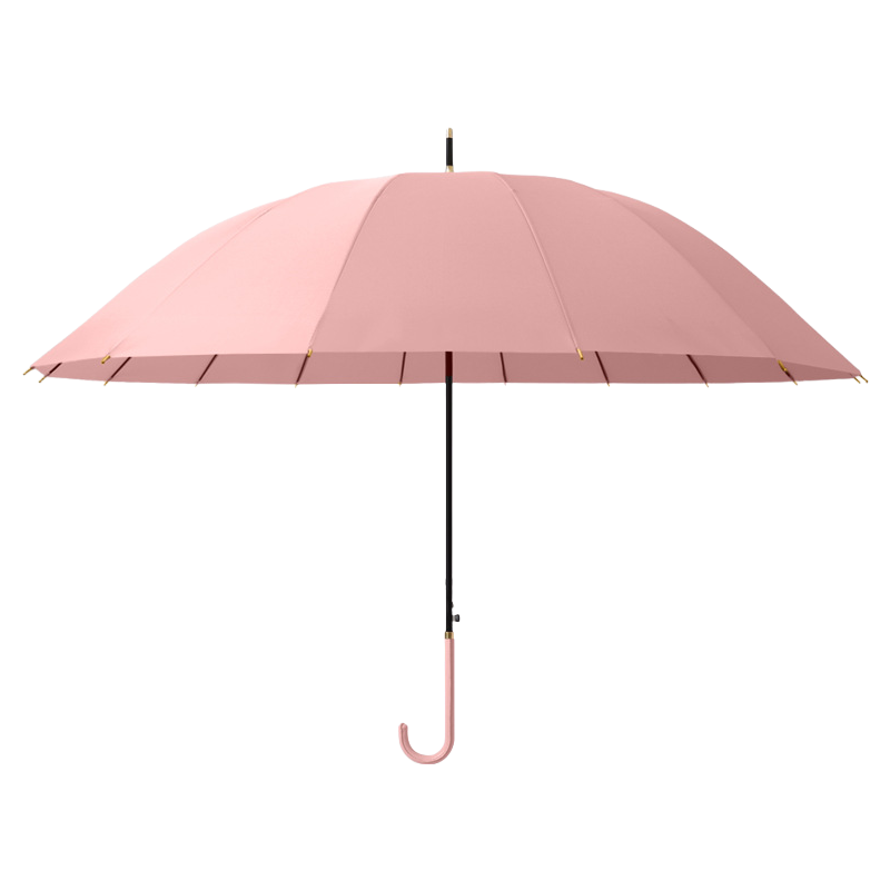 丰懋 大号雨伞半自动商务文艺小清新直杆雨伞 FXHJ01 86*104cm  橡皮粉16骨配色皮手柄长柄伞（单位：把）