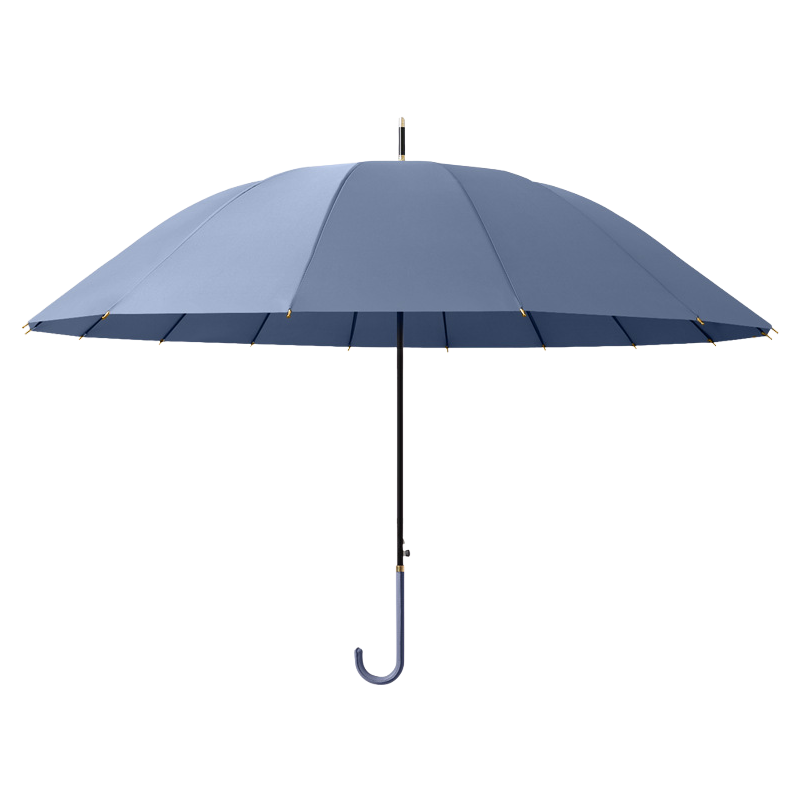 丰懋 大号雨伞半自动商务文艺小清新直杆雨伞 FXHJ01 86*104cm 迷雾蓝16骨配色皮手柄长柄伞（单位：把）