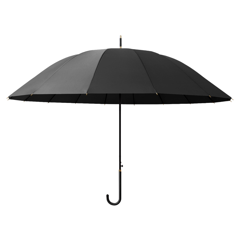 丰懋 大号雨伞半自动商务文艺小清新直杆雨伞 FXHJ01 86*104cm  夜幕黑16骨配色皮手柄长柄伞（单位：把）