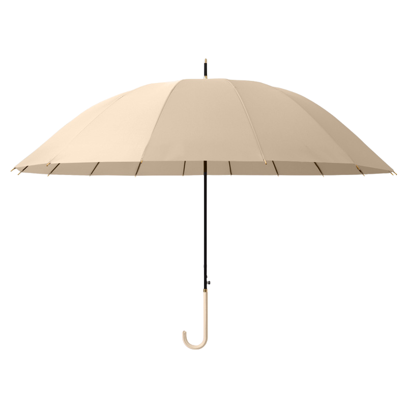丰懋 大号雨伞半自动商务文艺小清新直杆雨伞 FXHJ01 86*104cm  梧桐米16骨配色皮手柄长柄伞（单位：把）