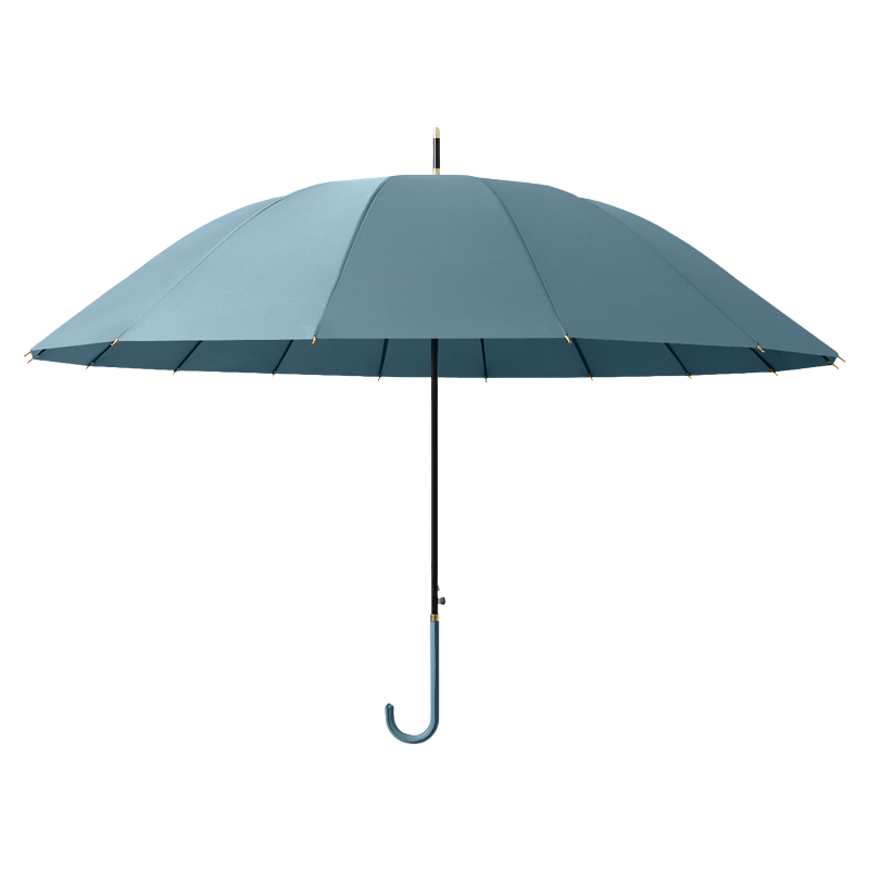 丰懋 大号雨伞半自动商务文艺小清新直杆雨伞 FXHJ01 86*104cm  晨雾蓝16骨配色皮手柄长柄伞（单位：把）