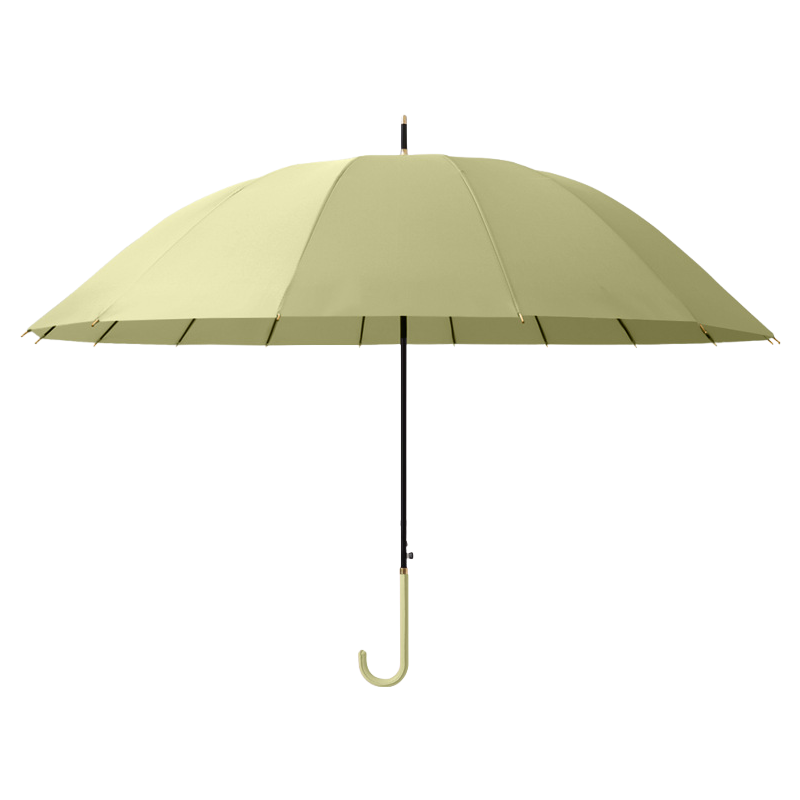 丰懋 大号雨伞半自动商务文艺小清新直杆雨伞 FXHJ01 86*104cm  抹茶绿16骨配色皮手柄长柄伞（单位：把）