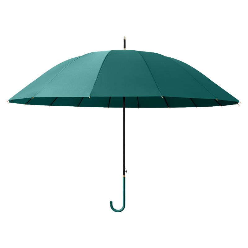 丰懋 大号雨伞半自动商务文艺小清新直杆雨伞 FXHJ01 86*104cm  深林绿16骨配色皮手柄长柄伞（单位：把）
