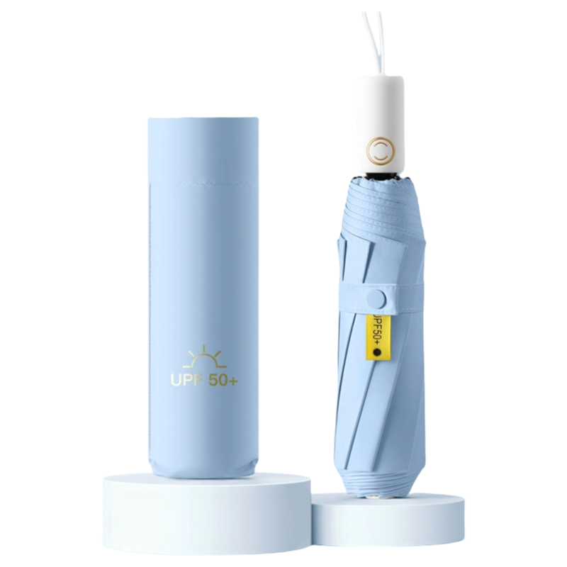 丰懋 全自动安全式节节收防回弹轻便雨伞晴雨两用雨伞 FXHJ20241015 56*95cm  三折天蓝色（单位：把）