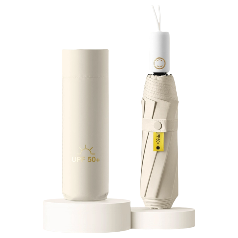 丰懋 全自动安全式节节收防回弹轻便雨伞晴雨两用雨伞 FXHJ20241015 56*95cm  三折浅杏色（单位：把）