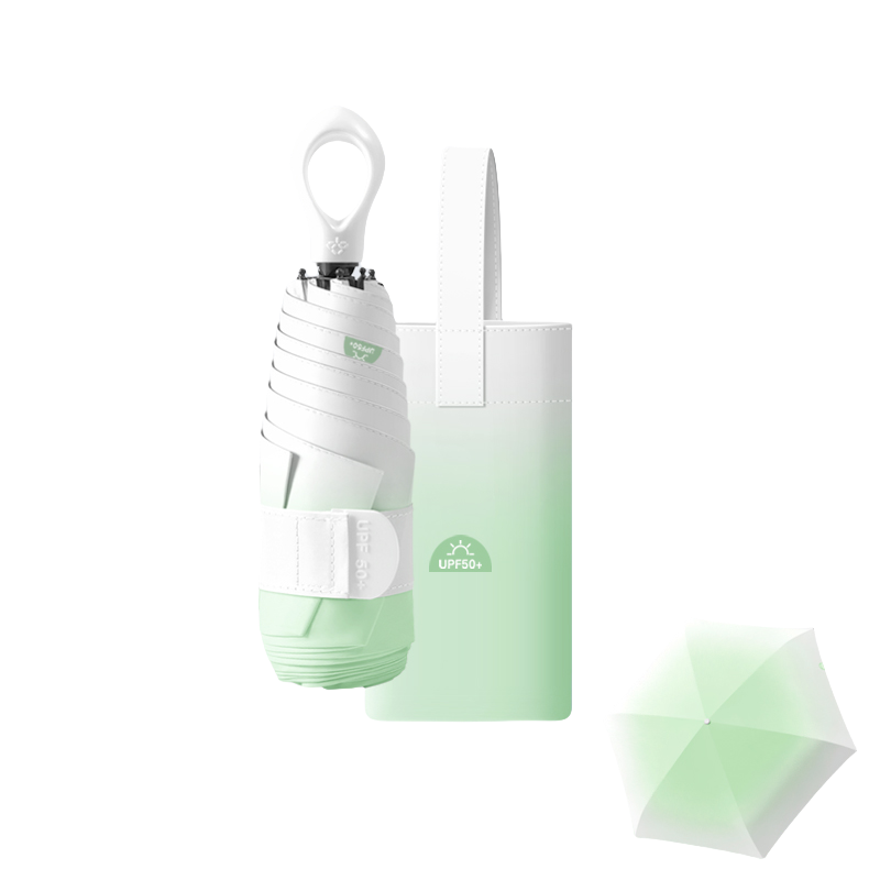 丰懋 五折遮阳防晒UPF50+小巧便携口袋胶囊晴雨两用雨伞 FXHJ20250224 57*90cm  渐变爱心青草绿（单位：把）