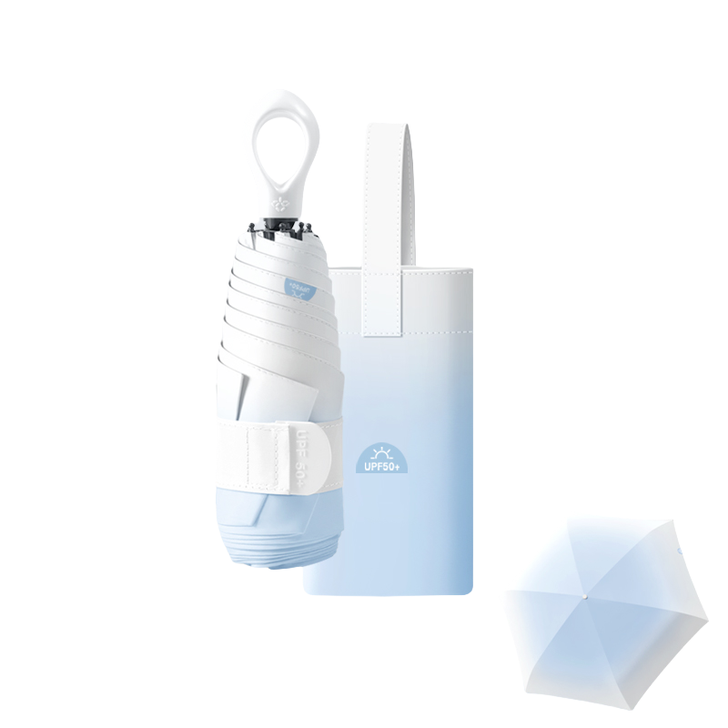 丰懋 五折遮阳防晒UPF50+小巧便携口袋胶囊晴雨两用雨伞 FXHJ20250224 57*90cm  渐变爱心天空蓝（单位：把）