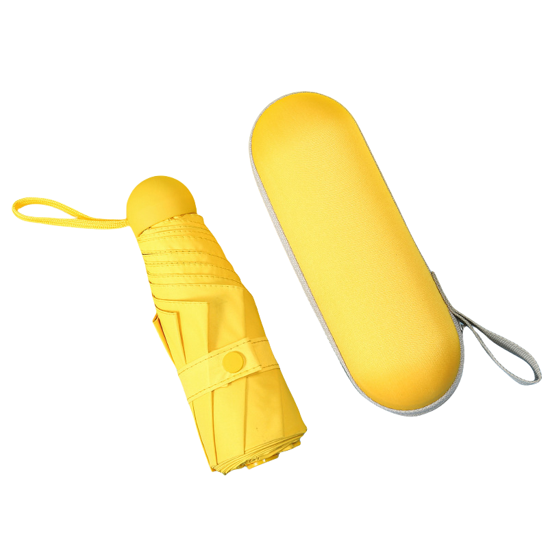 丰懋 遮阳防晒UPF50+太阳伞折叠防紫外线超轻晴雨两用雨伞 FXHJ5002 58*96cm  8骨加大胶囊伞柠檬黄（单位：把）