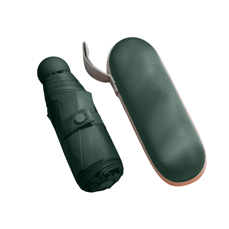 丰懋 遮阳防晒UPF50+太阳伞折叠防紫外线超轻晴雨两用雨伞 FXHJ5002 58*96cm  8骨加大胶囊伞墨绿（单位：把）