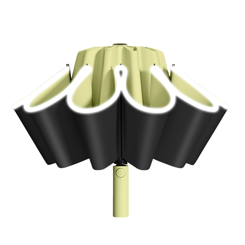 丰懋 防晒UPF50+遮阳伞大号自动反向收伞带高亮反光条安全雨伞 FXYB21 64*106cm 20骨抹茶绿（单位：把）