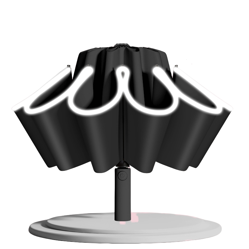 丰懋 防晒UPF50+遮阳伞大号自动反向收伞带高亮反光条安全雨伞 FXYB21 64*106cm  20骨夜空黑（单位：把）