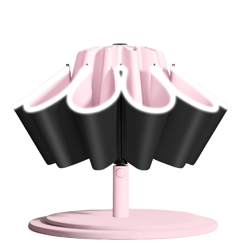 丰懋 防晒UPF50+遮阳伞大号自动反向收伞带高亮反光条安全雨伞 FXYB21 64*106cm  20骨冰桃粉（单位：把）