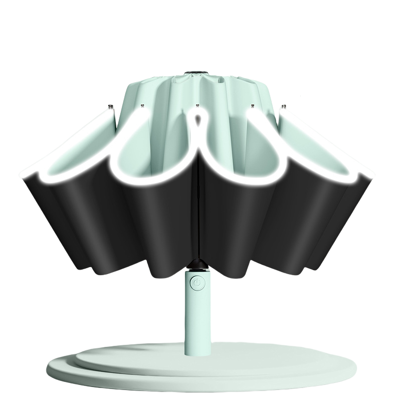 丰懋 防晒UPF50+遮阳伞大号自动反向收伞带高亮反光条安全雨伞 FXYB21 64*106cm  20骨暗夜绿（单位：把）