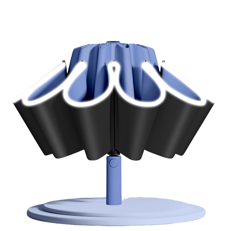 丰懋 防晒UPF50+遮阳伞大号自动反向收伞带高亮反光条安全雨伞 1125899909414180 64*106cm 20骨晚波蓝（单位：把）