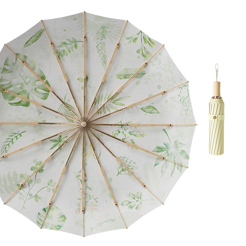 丰懋 蝴蝶古风中国风大号复古16骨彩胶雨伞 FXYB18 61*102cm 春浅浮青（单位：把）