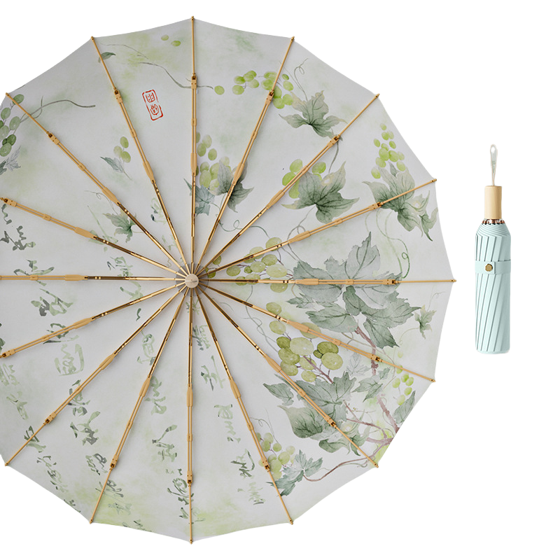 丰懋 蝴蝶古风中国风大号复古16骨彩胶雨伞 FXYB18 61*102cm 丹青葡语（单位：把）