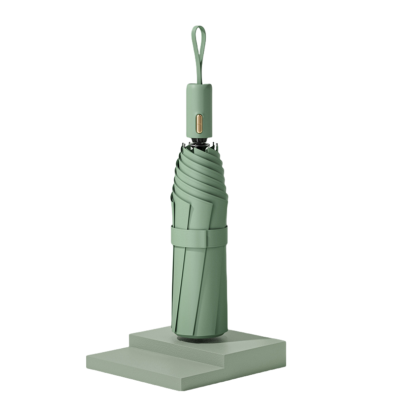 丰懋 全自动晴雨两用黑胶防晒太阳伞折叠高级感雨伞 FXYB3106 57*98cm  晨雾绿（单位：把）