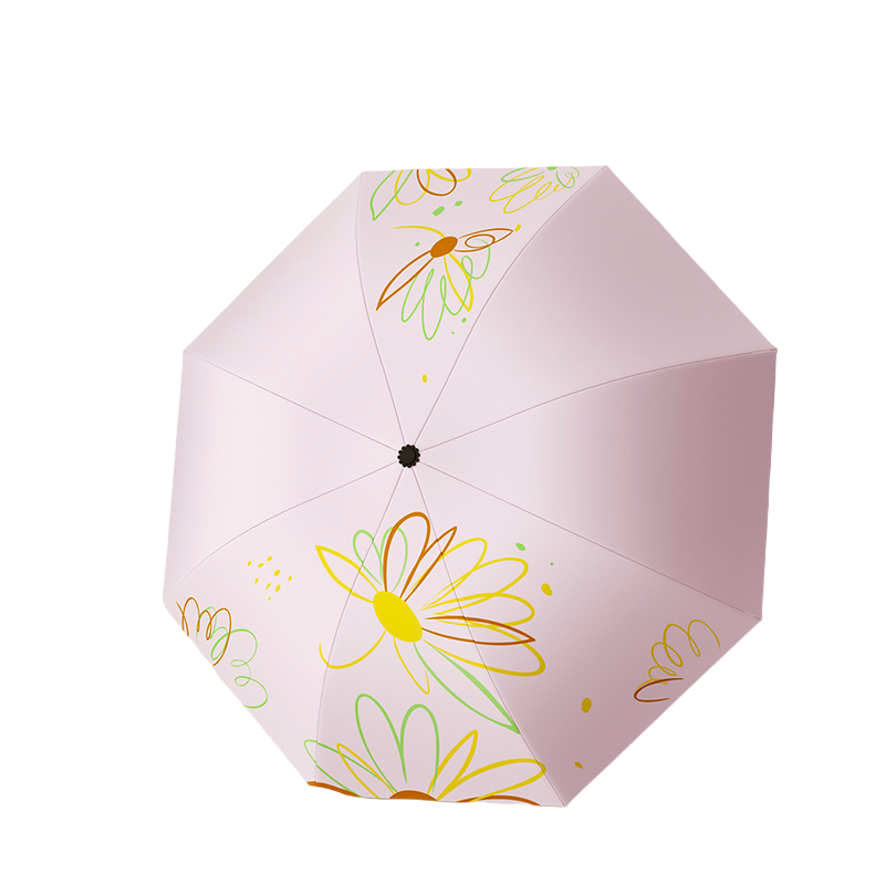 丰懋 高颜值防晒UPF50+防紫外线黑胶轻便携折叠雨伞 FXYB1103 65*98cm 8骨手动樱花粉（单位：把）