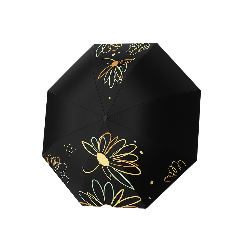 丰懋 高颜值防晒UPF50+防紫外线黑胶轻便携折叠雨伞 FXYB1103 65*98cm  8骨手动高级黑（单位：把）