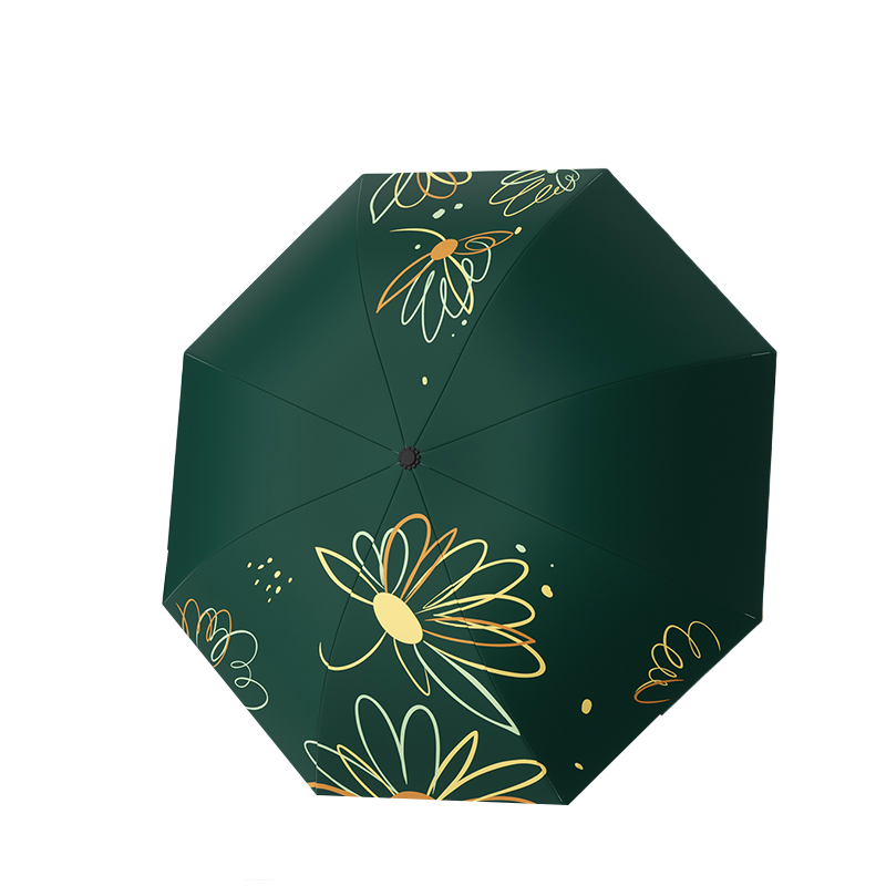 丰懋 高颜值防晒UPF50+防紫外线黑胶轻便携折叠雨伞 FXYB1103 65*98cm  8骨手动森林绿（单位：把）