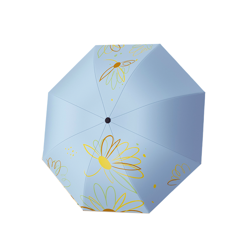 丰懋 高颜值防晒UPF50+防紫外线黑胶轻便携折叠雨伞 FXYB1103 65*98cm  8骨手动牛仔蓝（单位：把）