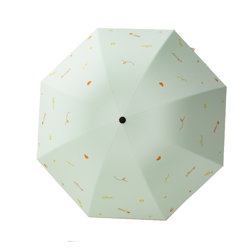 丰懋 流星系列轻便便携折叠黑胶防晒晴雨两用雨伞 FXYB1107 67*97cm 8骨手动清新绿（单位：把）