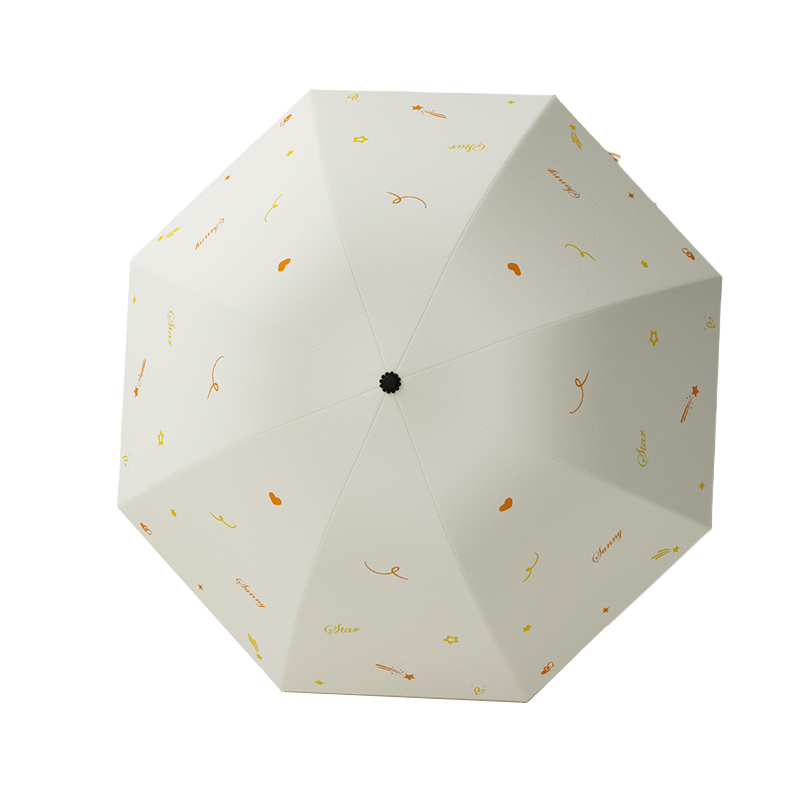 丰懋 流星系列轻便便携折叠黑胶防晒晴雨两用雨伞 FXYB1107 67*97cm  8骨手动奶酪白（单位：把）
